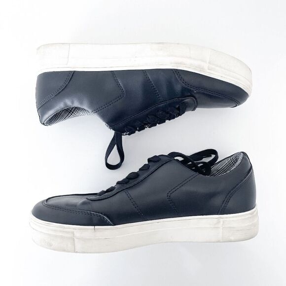 Aldo Womens Lace Up Plaid Casual Sneaker Shoes Black 37.5 - Picture 2 of 8